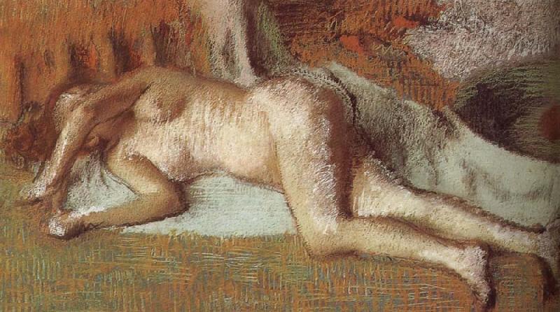 Edgar Degas After bath Norge oil painting art